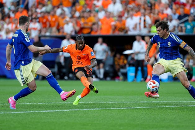Crysencio Summerville of the Netherlands scores the teams fifth goal during the 2026 FIFA World Cup Group F match between the Netherlands and Sweden at Houston Stadium on June 20, 2026, in Houston, United States. Photo by Torbjorn Tande, DeFodi Images,detected_source_language