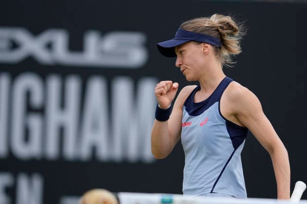 Lexus Nottingham Open - Day Six Viktorija Golubic competes during her semi-final singles match at the 2026 Lexus Nottingham Open Women s tennis tournament at the Nottingham Tennis Centre in Nottingham, England, on June 20, 2026. Nottingham Great Britain United Kingdom  Copyright: xOwenxHammondx originalFilename:hammond-2026lexu260620_npdu8.jpg