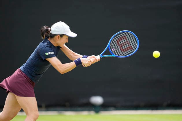 Lexus Nottingham Open - Day Six Shuko Aoyama competes during the semi-final doubles match at the 2026 Lexus Nottingham Open Women s tennis tournament at the Nottingham Tennis Centre in Nottingham, England, on June 20, 2026. Nottingham Great Britain United Kingdom  Copyright: xOwenxHammondx originalFilename:hammond-2026lexu260620_npNrj.jpg