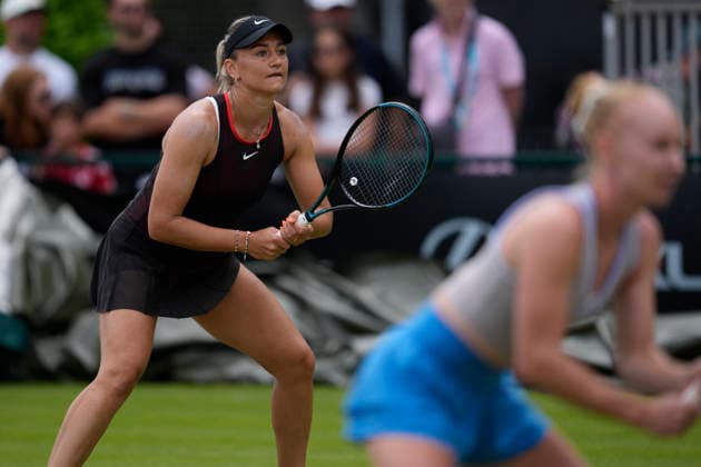 Lexus Nottingham Open - Day Six Iryna Shymanovich competes during the semi-final doubles match at the 2026 Lexus Nottingham Open Women s tennis tournament at the Nottingham Tennis Centre in Nottingham, England, on June 20, 2026. Nottingham Great Britain United Kingdom  Copyright: xOwenxHammondx originalFilename:hammond-2026lexu260620_npYbK.jpg