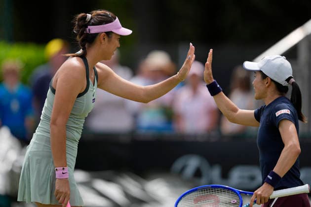 Lexus Nottingham Open - Day Six Hao Ching Chan competes during the semi-final doubles match at the 2026 Lexus Nottingham Open Women s tennis tournament at the Nottingham Tennis Centre in Nottingham, England, on June 20, 2026. Nottingham Great Britain United Kingdom  Copyright: xOwenxHammondx originalFilename:hammond-2026lexu260620_npK2p.jpg