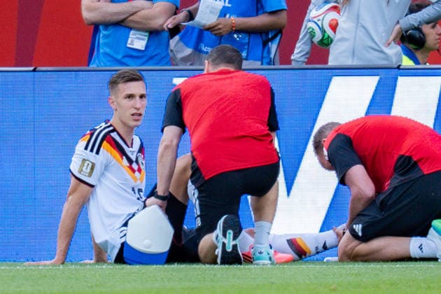 2026 FIFA World Cup, Group E, Match 2, Germany vs. Ivory Coast, June 20, 2026, at Toronto Stadium, Toronto; Nico Schlotterbeck (Germany) – injury, treatment, injured,detected_source_language Copyright: xBahhoxKarax