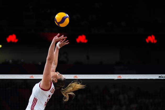 Turkiye v Germany - 2026 FIVB Volleyball Nations League ANKARA, TURKIYE - JUNE 20: Cansu Ozbay (3) of Turkiye in action during the 2026 FIVB Volleyball Nations League Phase 2 match between Turkiye and Germany at the Ankara Sports Hall in Ankara, Turkiye on June 20, 2026. Dilara Irem Sancar Anadolu Ankara Turkey. Editorial use only. Please get in touch for any other usage.  Copyright: x2026xAnadoluxDilaraxIremxSancarx
