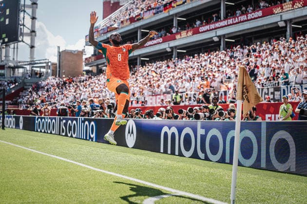 Mens Soccer 2026 FIFA World Cup Group E Germany vs. Ivory Coast June 20, 2026 Goal celebration by Franck Kessie (8), Ivory Coast Toronto, Toronto Stadium, Ontario, Canada,detected_source_language