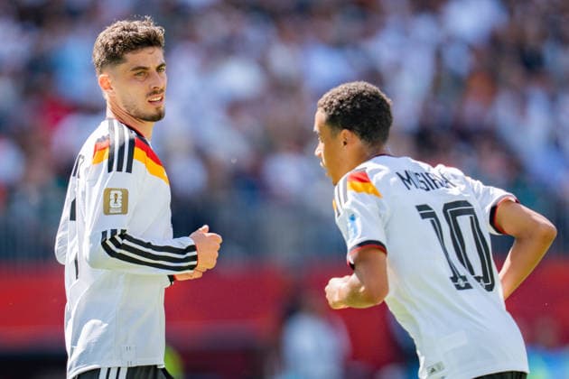 2026 FIFA World Cup, Group E, Match 2, Germany vs. Ivory Coast, June 20, 2026, at Toronto Stadium, Toronto Kai Havertz (Germany) Jamal Musiala (Germany),detected_source_language Copyright: xBahhoxKarax