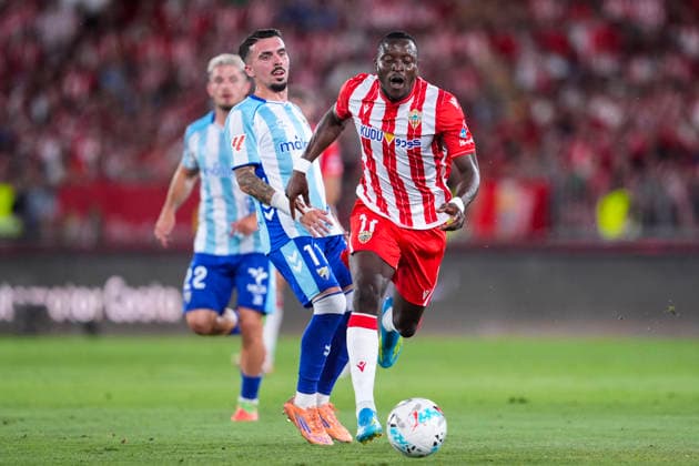 June 20, 2026, Almeria, Almeria, SPAIN: Dion Lopy of UD Almeria in action during the Liga Hypermotion, second leg of the Playoff for LaLiga EA Sports promotion, football match played between UD Almeria and Malaga CF at UD Almeria stadium on June 20, 2026, in Almeria, Spain. Almeria SPAIN - ZUMAa181 20260620_zaa_a181_080 Copyright: xJoaquinxCorcherox