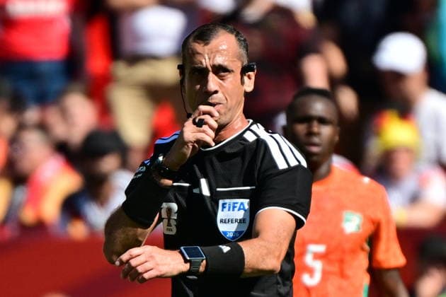 FIFA World Cup, WM, Weltmeisterschaft, Fussball 2026 - Group E - Germany vs Ivory Coast Referee Juan Gabriel Benitez whistles to end the first half of the FIFA World Cup 2026 group stage match Germany against Ivory Coast, in Toronto, Canada, 20 June 2026. TORONTO United States  Copyright: xEDUARDOxLIMAx