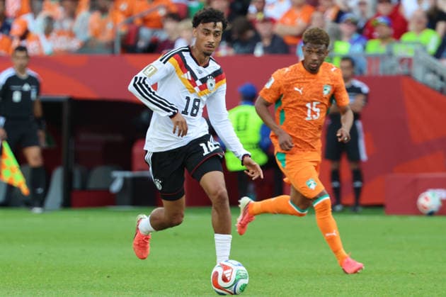 June 20, 2026, Soccer, Mens, 2026 FIFA World Cup, Group Stage, Group E, Toronto, Germany vs. Ivory Coast, Nathaniel Brown (Germany), Amad Diallo Traore (Ivory Coast), Toronto, BMO Field, Ontario, Canada (CAN),detected_source_language Copyright: xSebastianxBachx