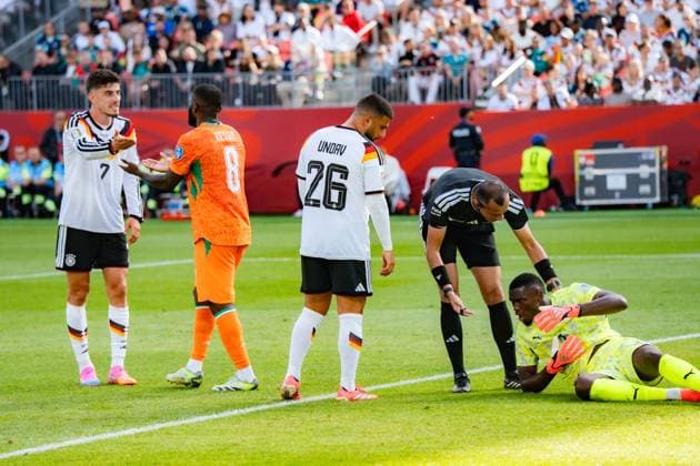 2026 FIFA World Cup, Group E, Match 2, Germany vs. Ivory Coast, June 20, 2026, at Toronto Stadium, Toronto Franck Kessie Kai Havertz (Germany) Deniz Undav (Germany) Referee,detected_source_language Copyright: xBahhoxKarax