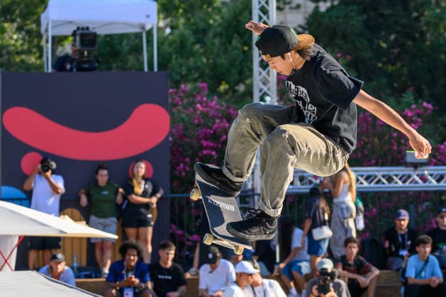 Toa Sasaki of Japan competes in the semi-finals of the men s street skateboard World Cup at Colle Oppio Park in Rome (Italy), June 20, 2026. andreaxstaccioli