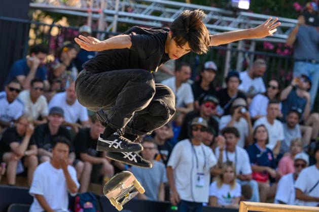 Kairi Netsuke of Japan competes in the semi-finals of the men s street skateboard World Cup at Colle Oppio Park in Rome (Italy), June 20, 2026. andreaxstaccioli