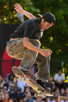 Toa Sasaki of Japan competes in the semi-finals of the men s street skateboard World Cup at Colle Oppio Park in Rome (Italy), June 20, 2026. andreaxstaccioli