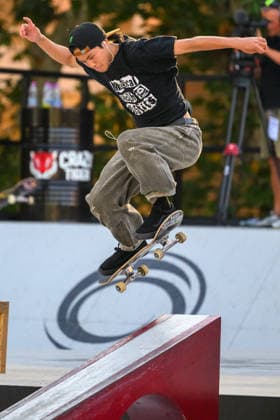 Toa Sasaki of Japan competes in the semi-finals of the men s street skateboard World Cup at Colle Oppio Park in Rome (Italy), June 20, 2026. andreaxstaccioli
