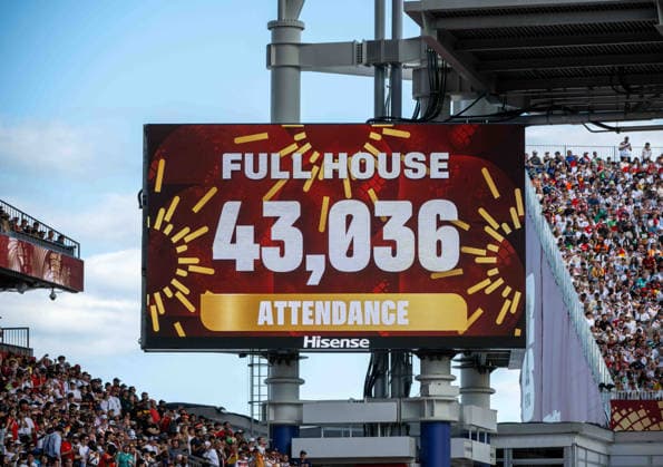Soccer, Mens, 2026 FIFA World Cup, Group E match in Toronto, Matchday 2, Germany vs. Ivory Coast, scoreboard showing an attendance of 43,036, June 20, 2026,,detected_source_language Copyright: xMatthiasxKochx