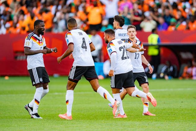 2026 FIFA World Cup, Group E, Match 2, Germany vs. Ivory Coast, June 20, 2026, at Toronto Stadium, Toronto. Goal to make it 1–1 by Deniz Undav (Germany), , Joshua Kimmich (Germany), Kai Havertz (Germany), Antonio Rüdiger (Germany), Jonathan Tah (Germany),detected_source_language Copyright: xBahhoxKarax