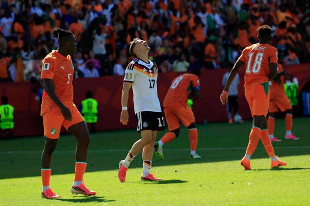 Florian Wirtz (C) of Germany reacts in a Group E match of the 2026 FIFA World Cup, WM, Weltmeisterschaft, Fussball between Germany and Ivory Coast at BMO Stadium in Toronto, Canada, 20 June 2026. FIFA World Cup 2026 - Group E - Germany vs. Ivory Coast !ACHTUNG: NUR REDAKTIONELLE NUTZUNG!  Copyright: xBienvenidoxVelascox GR6364 20260620-55020660361_1