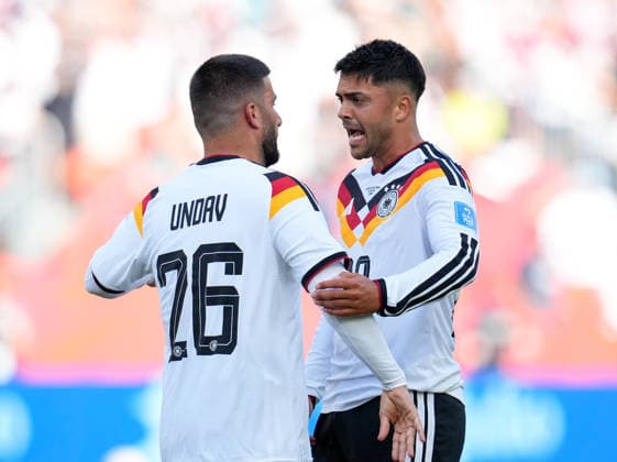 Deniz Undav (Germany), 26, and Nadiem Amiri (Germany), 20, celebrate after a goal for Germany CAN, FIFA World Cup, Germany vs. Ivory Coast, Toronto, June 20, 2026 CAN, FIFA World Cup, Germany vs. Ivory Coast, Toronto, June 20, 2026, Toronto,detected_source_language Copyright: xEibner-Pressefoto ScottxColemanx EP_SCN