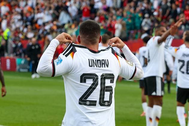 Deniz Undav celebrates his goal in the 26th minute, making it 2–1 for Germany; Germany vs. Ivory Coast, Soccer, FIFA, 2026 World Cup, Group Stage, June 20, 2026, Toronto, Ontario, Canada,detected_source_language Copyright: xkolbert-press ChristianxKolbertx