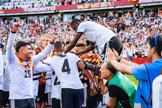 2026 FIFA World Cup, Group E, Match 2, Germany vs. Ivory Coast, June 20, 2026, at Toronto Stadium, Toronto. Goal to make it 2–1 by Deniz Undav (Germany), Antonio Rüdiger (Germany), Jonathan Tah (Germany), Nadiem Amiri (Germany),detected_source_language Copyright: xBahhoxKarax