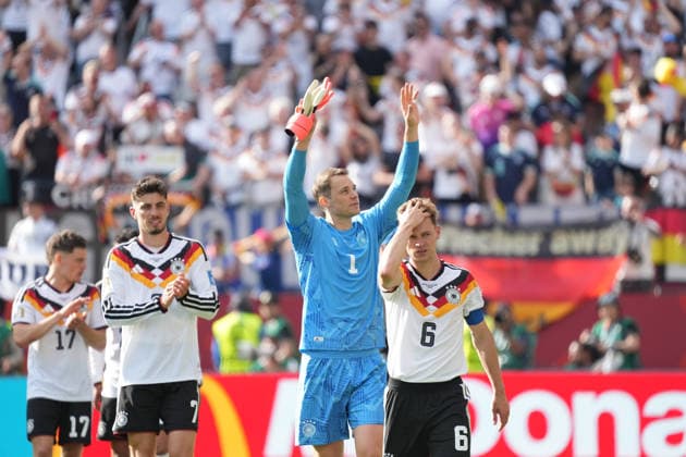 A hard-fought 2-1 victory for goalkeeper Manuel Neuer (Germany) and Joshua Kimmich (Germany) against Ivory Coast, Toronto, June 20, 2026; Germany vs. Ivory Coast, Toronto Stadium, World Cup 26, Group E, Matchday 2,detected_source_language