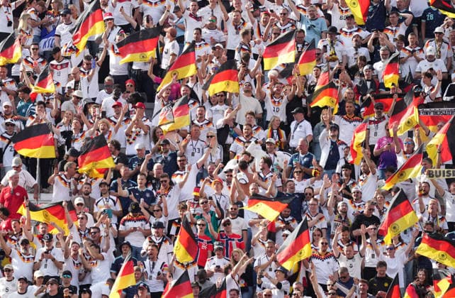 German fans celebrate after the game during the Germany vs. Ivory Coast match in Group E of the 2026 FIFA World Cup at Toronto Stadium in Toronto, Canada, on June 20, 2026. Photo by DeFodi Images (Thor Wegner),detected_source_language