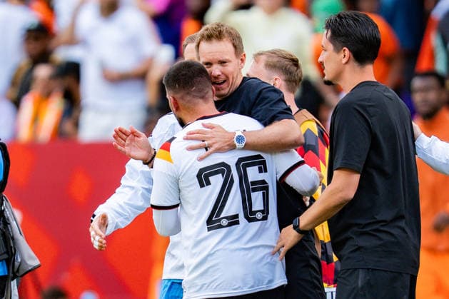 2026 FIFA World Cup, Group E, Match 2, Germany vs. Ivory Coast, June 20, 2026, at Toronto Stadium, Toronto Deniz Undav (Germany) is celebrated after the final whistle by Julian Nagelsmann (Germany) Oliver Baumann (Germany) Maximilian Beier (Germany) Pascal Gross (Germany) David Raum (Germany) Leon Goretzka (Germany),detected_source_language Copyright: xBahhoxKarax