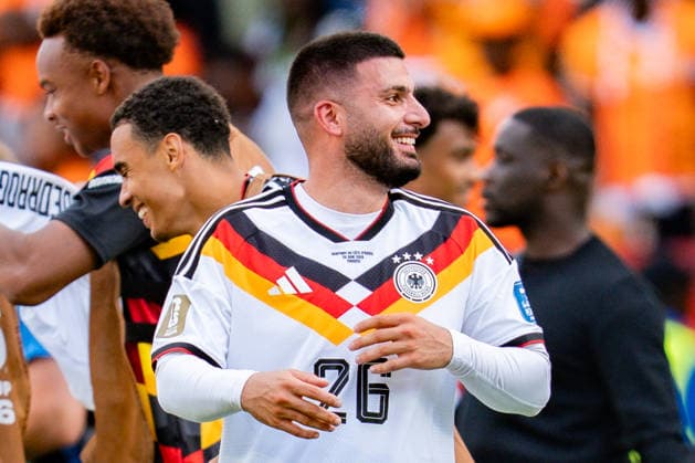 2026 FIFA World Cup, Group E, Match 2, Germany vs. Ivory Coast, June 20, 2026, at Toronto Stadium, Toronto. Deniz Undav of Germany is celebrated after the final whistle alongside Jamal Musiala of Germany.,detected_source_language Copyright: xBahhoxKarax