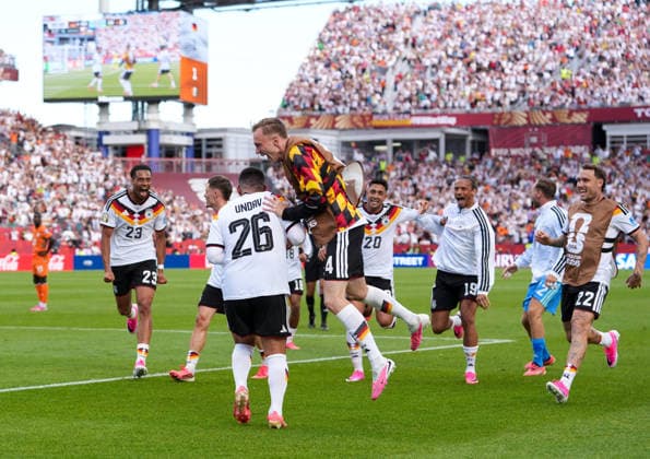 The German national team celebrates after scoring the second goal of the match against the Ivory Coast, CAN, FIFA World Cup, Germany vs. Ivory Coast, Toronto, June 20, 2026, CAN, FIFA World Cup, Germany vs. Ivory Coast, Toronto, June 20, 2026, Toronto,detected_source_language Copyright: xEibner-Pressefoto ScottxColemanx EP_SCN