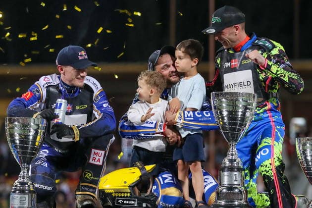 Wroclaw 20.06.2026. Zuzel FIM indywidualne mistrzostwa swiata na zuzlu sezon 2026 --- FIM Speedway Grand Prix season 2026 nz Bartosz Zmarzlik, Robert Lambert, Michael Jepsen Jensen Fot. Kacper Staniec NEWSPIX.PL --- newspix.pl POLAND OUT! 