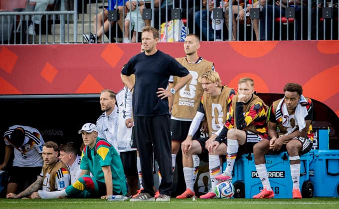 Toronto, Canada June 20, 2026 Nico Schlotterbeck GER Coach Julian Nagelsmann Germany Waldemar Anton GER Nick Woltemade GER Maximilian Beier GER Assan Ouedraogo GER Germany Ivory Coast World Cup Germany Ivory Coast June 20, 2026,detected_source_language
