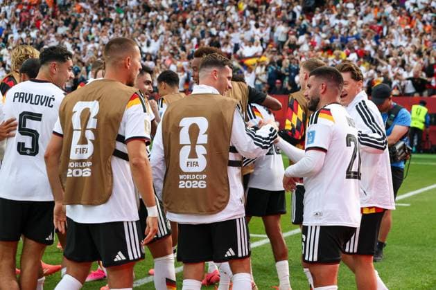 The team celebrates Deniz Undavs goal in the 26th minute, making the score 2–1. Germany vs. Ivory Coast, Soccer, FIFA, 2026 World Cup, Group Stage, June 20, 2026, Toronto, Ontario, Canada,detected_source_language Copyright: xkolbert-press ChristianxKolbertx