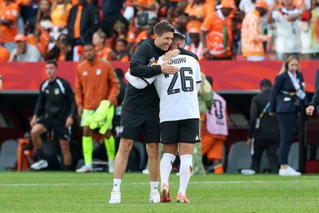 Assistant Coach Benjamin Glueck, Germany; Deniz Undav, 26, Germany; Victory celebration; The team celebrates its victory; Germany vs. Ivory Coast; Soccer; FIFA; 2026 World Cup; Group stage; June 20, 2026, Toronto, Ontario, Canada,detected_source_language Copyright: xkolbert-press ChristianxKolbertx