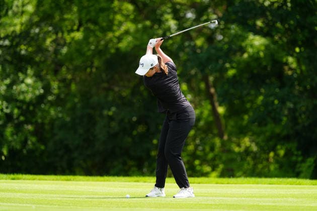BELMONT, MI - JUNE 20: LPGA, Golf Damen player Lottie Woad plays an iron shot on the 10th hole on June 20, 2026, during the third round of the LPGA Meijer LPGA Classic for Simply Give at Blythefield Country Club in Belmont, Michigan. (Photo by Brian Spurlock Icon Sportswire) GOLF: JUN 20 LPGA Meijer LPGA Classic for Simply Give EDITORIAL USE ONLY Icon26062034