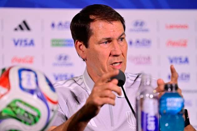Belgian national football team - FIFA World Cup, WM, Weltmeisterschaft, Fussball 2026 - media activities 20 06 2026 LOS ANGELES, UNITED STATES OF AMERICA - JUNE 20 : Garcia Rudi head coach of Belgium pictured during a press conference, PK, Pressekonferenz at the SoFi Stadium prior to the Belgium vs Iran match during the 2026 FIFA World Cup on June 20, 2026 in Los Angeles, United States of America, 20 06 2026 Los Angeles United States of America  Copyright: xJanxDexMeuleneirx
