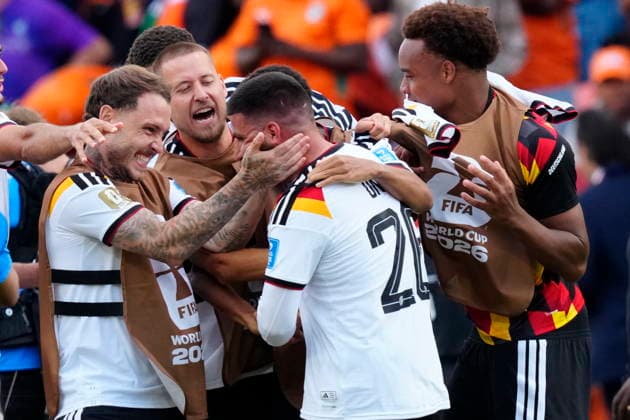 June 20, 2026, Toronto, On, CANADA: Germany players celebrate with Deniz Undav (26) after his second goal against Ivory Coast during stoppage time in the second half of a World Cup Group E soccer match, in Toronto, on Saturday, June 20, 2026. Canada News - June 20, 2026  - ZUMAc35_ 20260620_zaf_c35_205 Copyright: xFrankxGunnx
