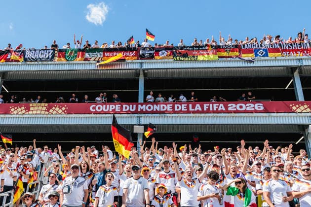 TORONTO, ON - JUNE 20: Germany supporters are seen before the FIFA World Cup, WM, Weltmeisterschaft, Fussball 2026 Group E match between Germany and Cote d Ivoire on June 20, 2026, at Toronto Stadium in Toronto, ON. (Photo by Mathew Tsang Icon Sportswire) SOCCER: JUN 20 FIFA World Cup 26 Group E - Germany vs Cote d Ivoire EDITORIAL USE ONLY Icon260620051