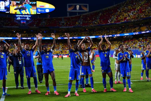 Ecuador v Curacao - FIFA World Cup, WM, Weltmeisterschaft, Fussball 2026 - Group E KANSAS CITY, UNITED STATES - JUNE 20: Players of Curacao celebrate after the 2026 FIFA World Cup First Stage Group E match between Ecuador and Curacao at Arrowhead Stadium (Kansas City Stadium) in Kansas City, Missouri, United States on June 20, 2026. Hakan Akgun Anadolu Missouri United States. Editorial use only. Please get in touch for any other usage.  Copyright: x2026xAnadoluxHakanxAkgunx