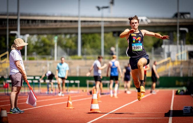 2026 South German Championships (Adults and U18 Youth) in Koblenz, June 20, 2026 Niklas Stroh of USC Mainz in the men’s triple jump at the 2026 Southern German Championships for Seniors and U18 Youth on June 20, 2026, at Oberwerth Stadium in Koblenz, Rhineland-Palatinate,detected_source_language Copyright: xBEAUTIFULxSPORTS R.xSchmittx
