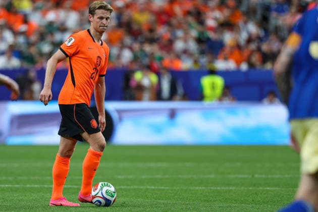 Frenkie de Jong of the Netherlands in action during the 2026 FIFA World Cup Group F match between the Netherlands and Sweden at Houston Stadium on June 20, 2026, in Houston, United States. Photo by Torbjorn Tande, DeFodi Images,detected_source_language