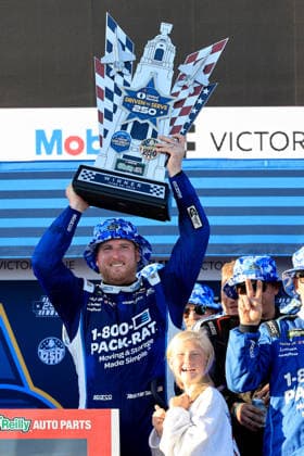 SAN DIEGO, CA - JUNE 20: Austin Hill ( 21 Richard Childress Racing 1-800-PACK-RAT Chevrolet) celebrates in Victory Lane after winning the NASCAR, Motorsport, USA Cup Series Anduril 250 Race the Base race on Saturday June 20, 2026 at Naval Base Coronado in San Diego, CA. (Photo by David J. Griffin Icon Sportswire) AUTO: JUN 20 NASCAR Cup Series Anduril 250 Race the Base EDITORIAL USE ONLY Icon9532606205287