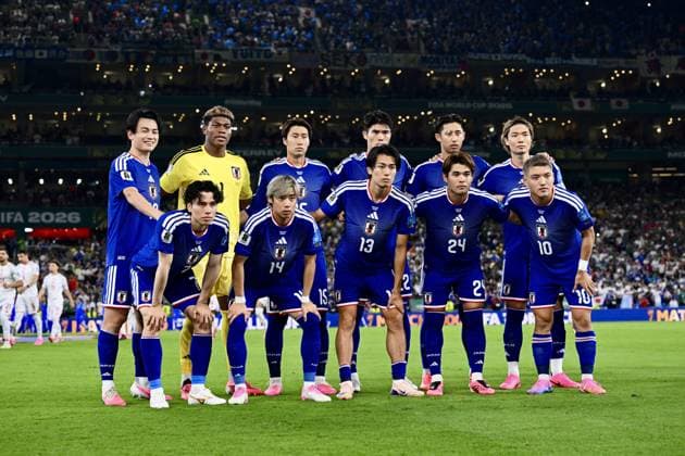 Japan team group, Mannschaftsbild, Totale line-up (JPN), JUNE 20, 2026 - Football Soccer : FIFA World Cup, WM, Weltmeisterschaft, Fussball 2026 Group F match between Tunisia - Japan at Monterrey Stadium in Guadalupe, Nuevo Leon, Mexico.  aflo_335207773 KenjiroxMatsuox