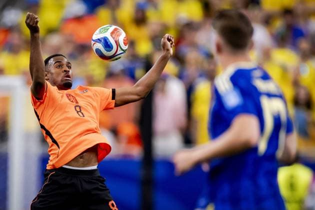 HOUSTON - Ryan Gravenberch of the Netherlands during the FIFA 2026 Group F match between the Netherlands and Sweden at Houston Stadium on June 20, 2026, in Houston, United States. ROBIN VAN LONKHUIJSEN ANP FIFA World Cup, WM, Weltmeisterschaft, Fussball 2026 group stage 2026 xVIxANPxSportx xxANPxIVx 561562179 originalFilename: 561562179.jpg