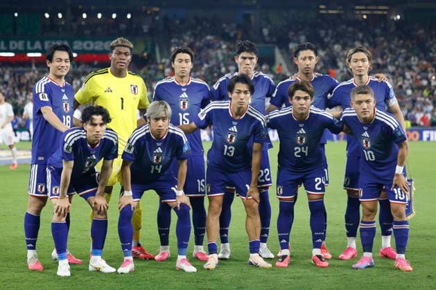 FIFA World Cup, WM, Weltmeisterschaft, Fussball 2026 - Group F - Tunisia vs. Japan Players of Japan pose for s photograph during the 2026 FIFA World Cup Group F soccer match between Tunisia and Japan at the at BBVA stadium in Monterrey, Mexico, 20 June 2026. Monterrey Mexico  Copyright: xSashenkaxGutiérrezx