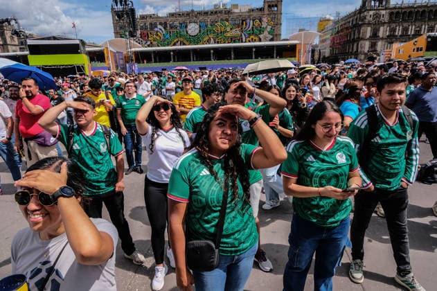June 20, 2026, Mexico City, Mexico City, Mexico: German and Mexican fans watch the Germany vs. Ivory Coast match at the Fan Fest in Mexico City. At the event, fans play soccer, participate in contests, and enjoy the games on giant screens. Mexico City Mexico - ZUMAqp1_ 0859627533st Copyright: xHectorxAdolfoxQuintanarxPerezx