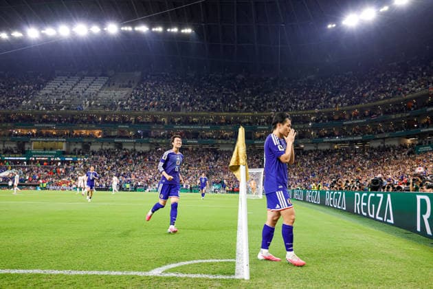 FIFA WORLD CUP 2026 TUNISIA VS JAPAN FIFA WORLD CUP 2026 TUNISIA VS JAPAN TUNISIA VS JAPAN 20062026 MONTERREY, NUEVO LEON Action photo of Ayase Ueda (No. 18) of Japan celebrating a goal during a Round 1 Group F match of the 2026 FIFA World Cup, held at Estadio Monterrey in Monterrey, Nuevo Leon Action photo of Ayase Ueda (No. 18) of Japan celebrating a goal, during a Round 1 Group F match of the 2026 FIFA World Cup, held at the Estadio Monterrey in Monterrey, Nuevo León. PHOTO BY IMAGENSHOP PHOTO AGENCY MONTERREY, NUEVO LEÓN, MEXICO,detected_source_language Copyright: xYOALIxMARTINEZx