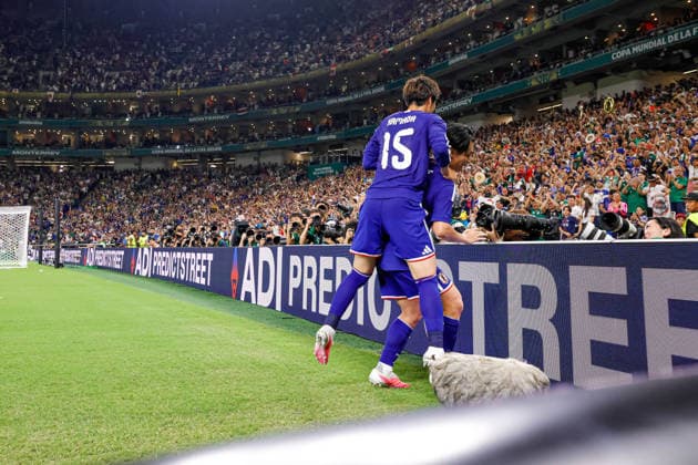 FIFA WORLD CUP 2026 TUNISIA VS JAPAN FIFA WORLD CUP 2026 TUNISIA VS JAPAN TUNISIA VS JAPAN 20062026 MONTERREY, NUEVO LEON Action photo of Ayase Ueda (No. 18) of Japan celebrating a goal during a Round 1 Group F match of the 2026 FIFA World Cup, held at Estadio Monterrey in Monterrey, Nuevo Leon Action photo of Ayase Ueda (No. 18) of Japan celebrating a goal, during a Round 1 Group F match of the 2026 FIFA World Cup, held at the Estadio Monterrey in Monterrey, Nuevo León. PHOTO BY IMAGENSHOP PHOTO AGENCY MONTERREY, NUEVO LEÓN, MEXICO,detected_source_language Copyright: xYOALIxMARTINEZx