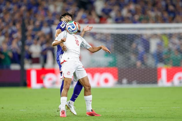 FIFA WORLD CUP 2026 TUNISIA VS JAPAN FIFA WORLD CUP 2026 TUNISIA VS JAPAN TUNISIA VS JAPAN 20062026 MONTERREY, NUEVO LEON Action photo of a Japanese defender and Hannibal Mejbri (No. 10) of Tunisia during a Group F Round 1 match of the 2026 FIFA World Cup, held at Estadio Monterrey in Monterrey, Nuevo Leon Action photo of a Japanese defender and Hannibal Mejbri (No. 10) of Tunisia, during a Round 1 Group F match of the 2026 FIFA World Cup, held at the Estadio Monterrey in Monterrey, Nuevo León PHOTO BY IMAGENSHOP PHOTO AGENCY MONTERREY, NUEVO LEÓN, MEXICO,detected_source_language Copyright: xYOALIxMARTINEZx