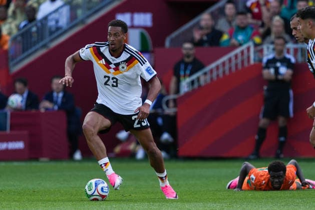 Ivory Coast vs Germany FIFA World Cup, WM, Weltmeisterschaft, Fussball Group G Match Felix Nmecha 23 of Germany drives the ball forward during the 2026 FIFA World Cup Group E match between Germany and Ivory Coast at Toronto Stadium. on June 20, 2026 in Toronto, Canada. (Photo by Leonardo Ramirez Eyepix Group) Copyright: xLeonardoxRamirezx xEyepixxGroupx LR20062026-05842
