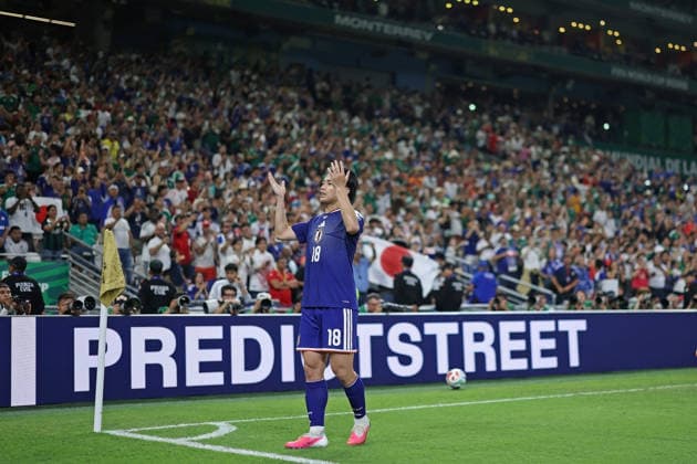 June 20, 2026, Monterrey, Mexico: Ayase Ueda of Japan celebrates after scoring the second goal of his team during the match between Tunisia and Japan for the 2st round of the group F of the FIFA World Cup, WM, Weltmeisterschaft, Fussball 2026 at Monterrey Stadium on June 20, 2026 in Monterrey, Mexico. Photo: DiaEsportivo Monterrey Mexico - ZUMAh208 20260620_zsp_h208_046 Copyright: xHeulerxAndreyx