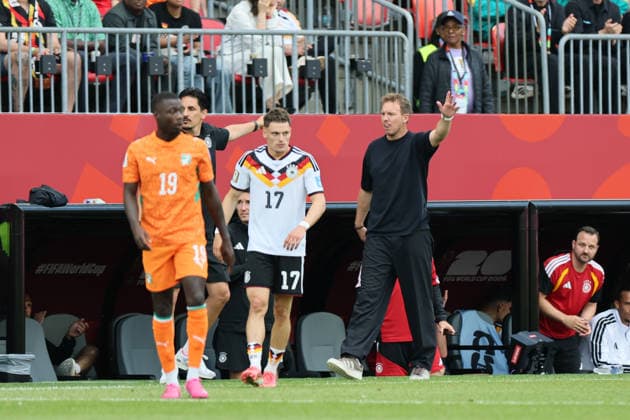 Toronto, Canada - 20 June: head coach Julian Nagelsmann of Germany gestures during the FIFA World Cup, WM, Weltmeisterschaft, Fussball 2026 match between Germany vs Cote d Ivoire at Toronto Stadium on 20 June 2026. Copyright: xOPAxImagesxMohammadxKaramalix